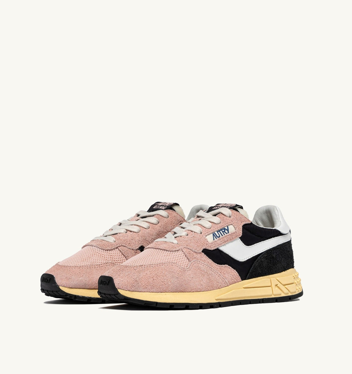Woman REELWIND LOW SNEAKERS IN BLACK AND ROSA NYLON AND SUEDE