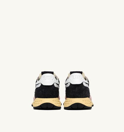 Woman REELWIND LOW SNEAKERS IN BLACK AND ROSA NYLON AND SUEDE