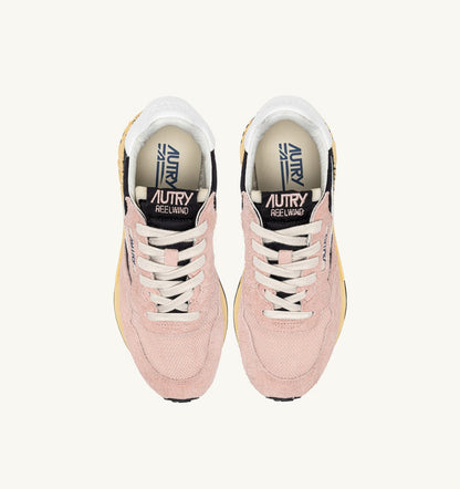 Woman REELWIND LOW SNEAKERS IN BLACK AND ROSA NYLON AND SUEDE