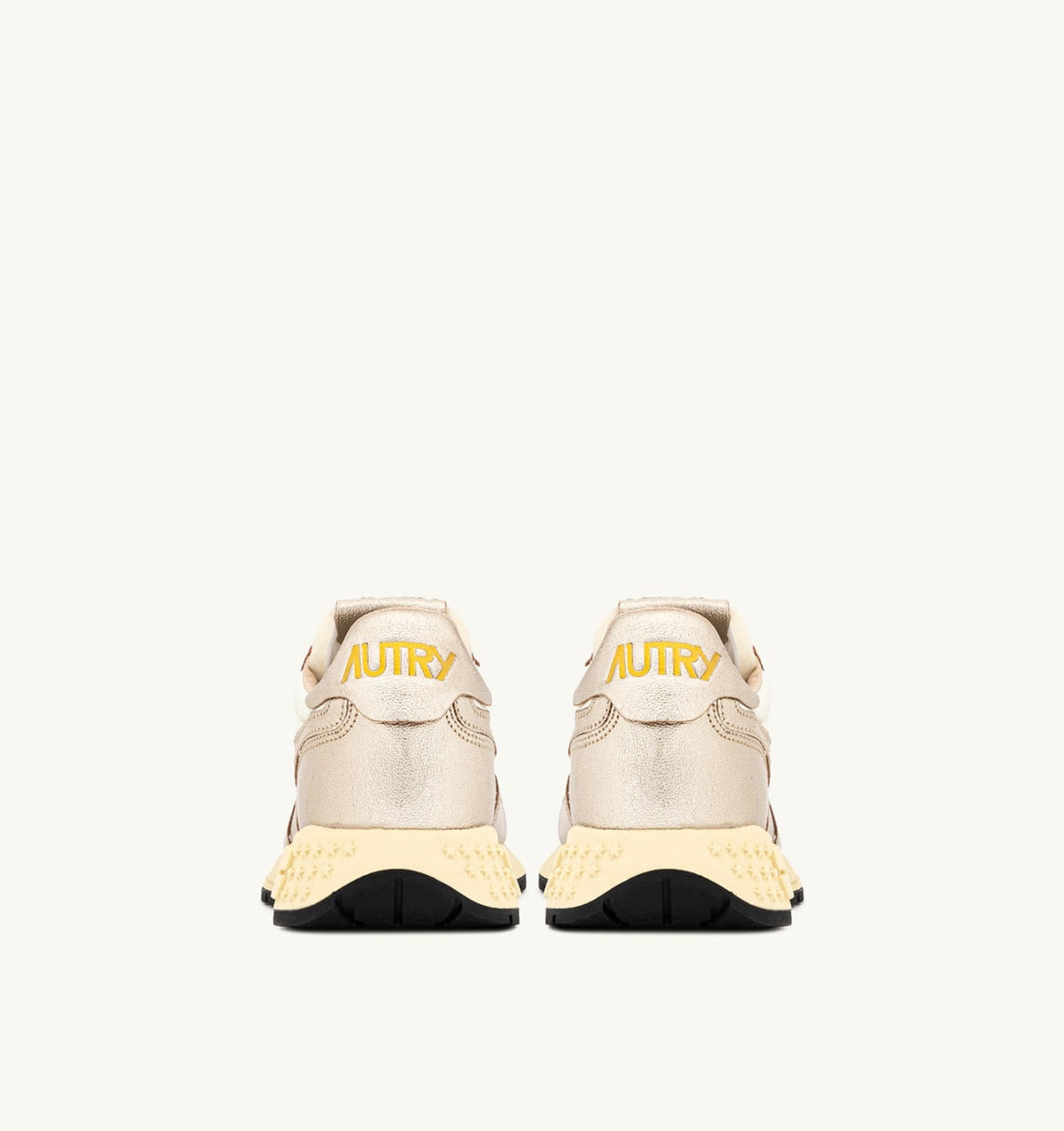 Woman REELWIND SNEAKERS IN GOLD- TONE NYLON AND METALIZED LEATHER