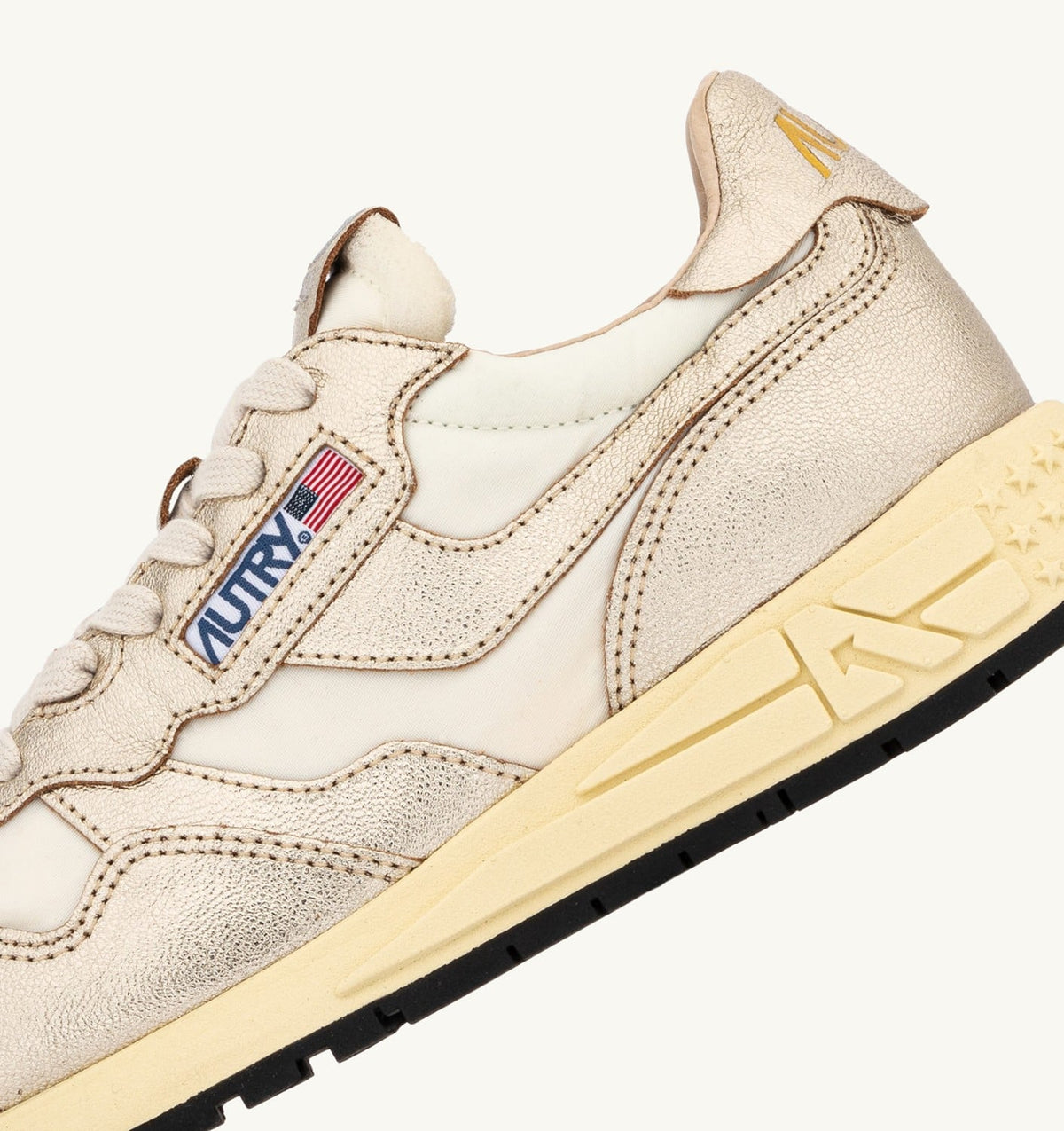 Woman REELWIND SNEAKERS IN GOLD- TONE NYLON AND METALIZED LEATHER