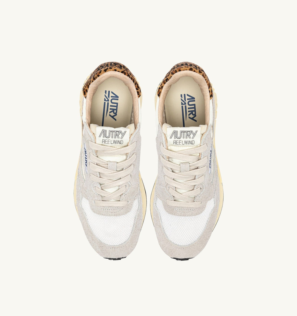 Woman REELWIND LOW SNEAKERS IN NYLON AND SUEDE COLOR WHITE AND LEOPARD