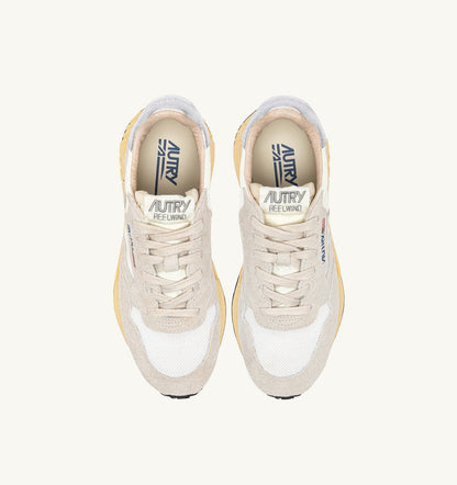 Woman REELWIND SNEAKERS IN WHITE AND SILVER NYLON AND SUEDE