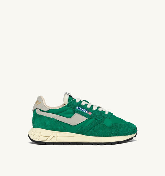 Woman REELWIND LOW SNEAKERS IN GREEN NYLON AND SUEDE