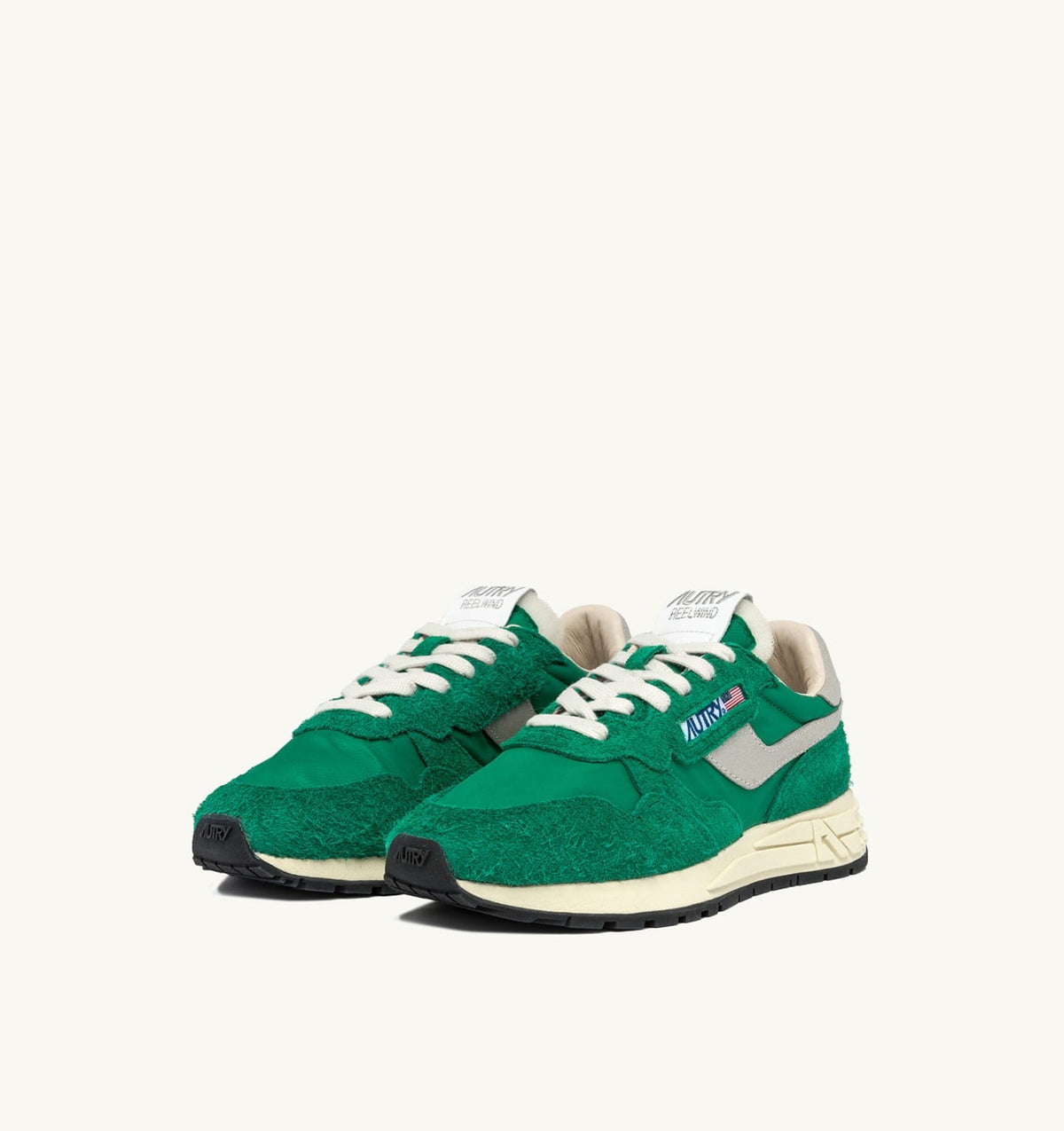 Woman REELWIND LOW SNEAKERS IN GREEN NYLON AND SUEDE