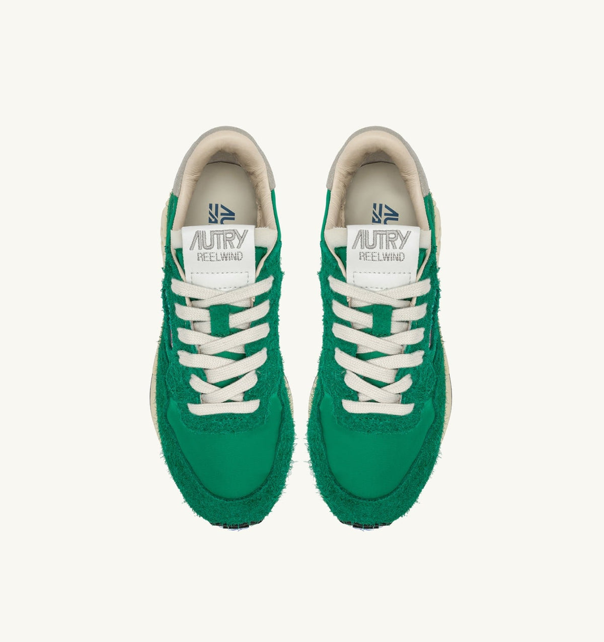 Woman REELWIND LOW SNEAKERS IN GREEN NYLON AND SUEDE
