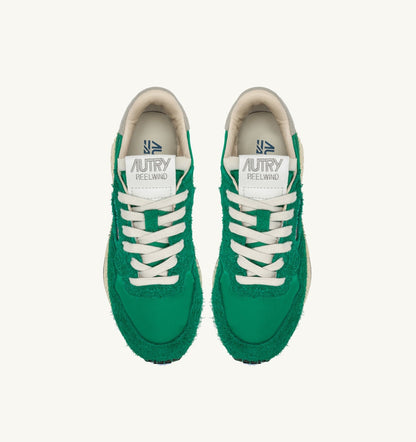Woman REELWIND LOW SNEAKERS IN GREEN NYLON AND SUEDE