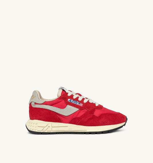 Woman REELWIND LOW SNEAKERS IN RED NYLON AND SUEDE