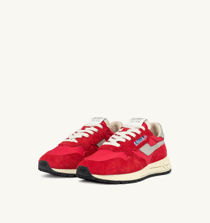 Woman REELWIND LOW SNEAKERS IN RED NYLON AND SUEDE
