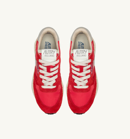 Woman REELWIND LOW SNEAKERS IN RED NYLON AND SUEDE