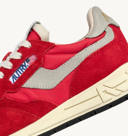 Woman REELWIND LOW SNEAKERS IN RED NYLON AND SUEDE