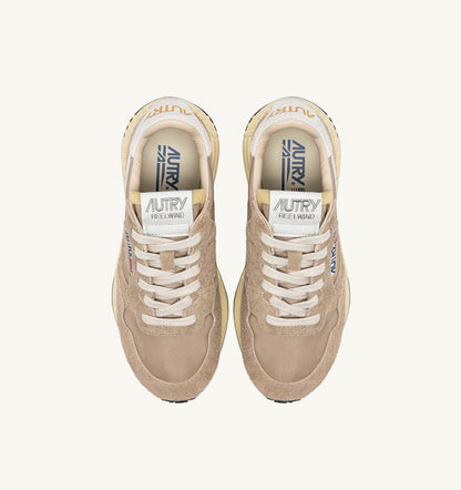 Woman REELWIND LOW SNEAKERS IN PEPPER AND WHITE NYLON AND SUEDE