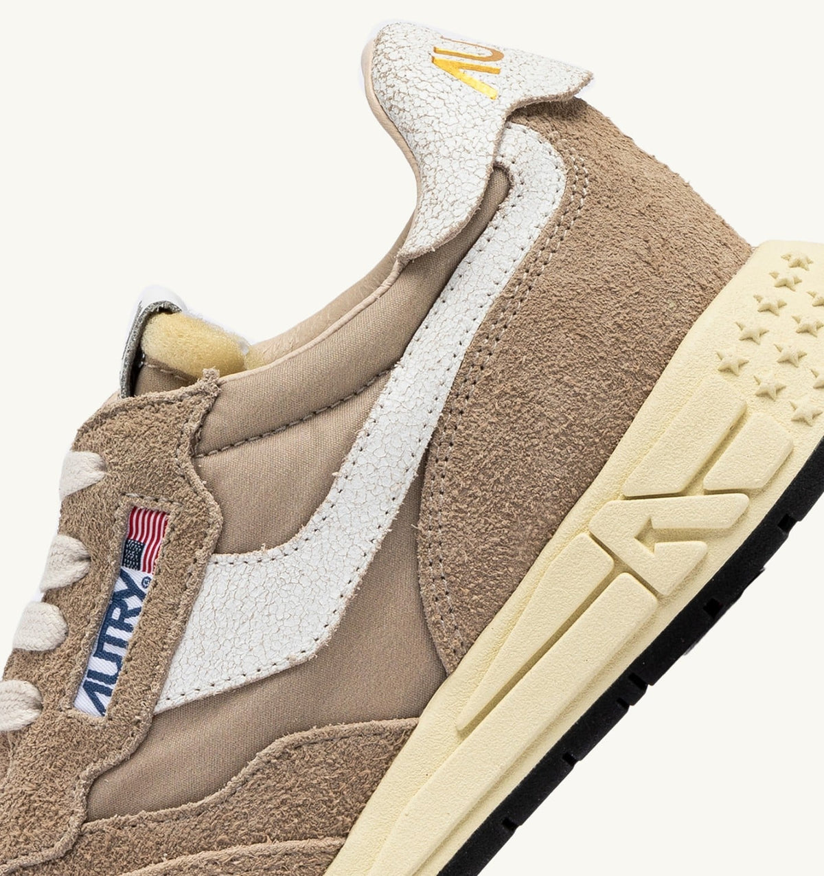 Woman REELWIND LOW SNEAKERS IN PEPPER AND WHITE NYLON AND SUEDE