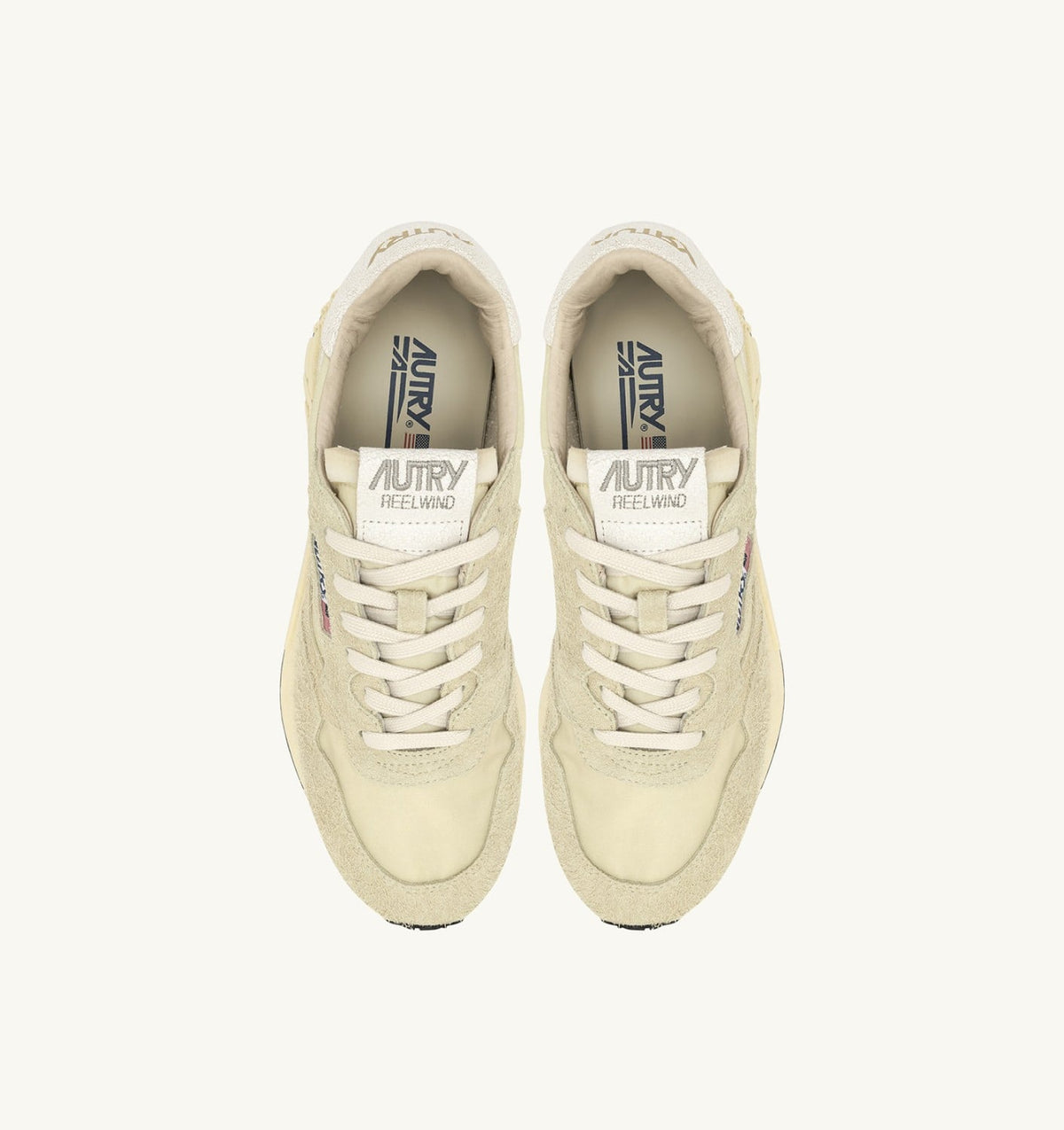 Woman REELWIND LOW SNEAKERS IN HAY NYLON AND SUEDE