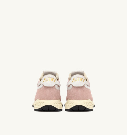 Woman REELWIND LOW SNEAKERS IN WHITE AND POWDER PINK NYLON AND SUEDE