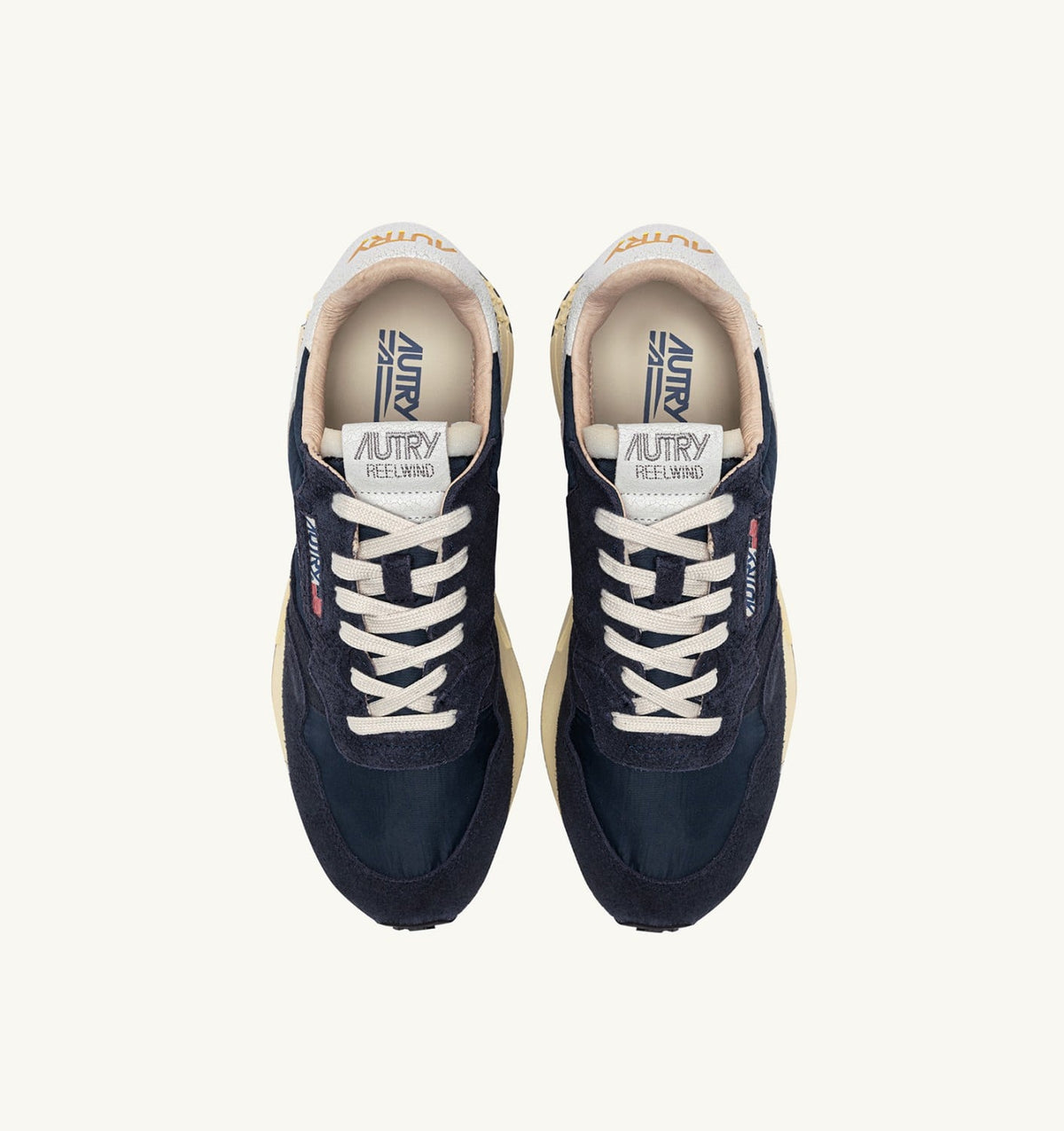 Woman REELWIND LOW SNEAKERS IN BLUE SPACE AND WHITE NYLON AND SUEDE