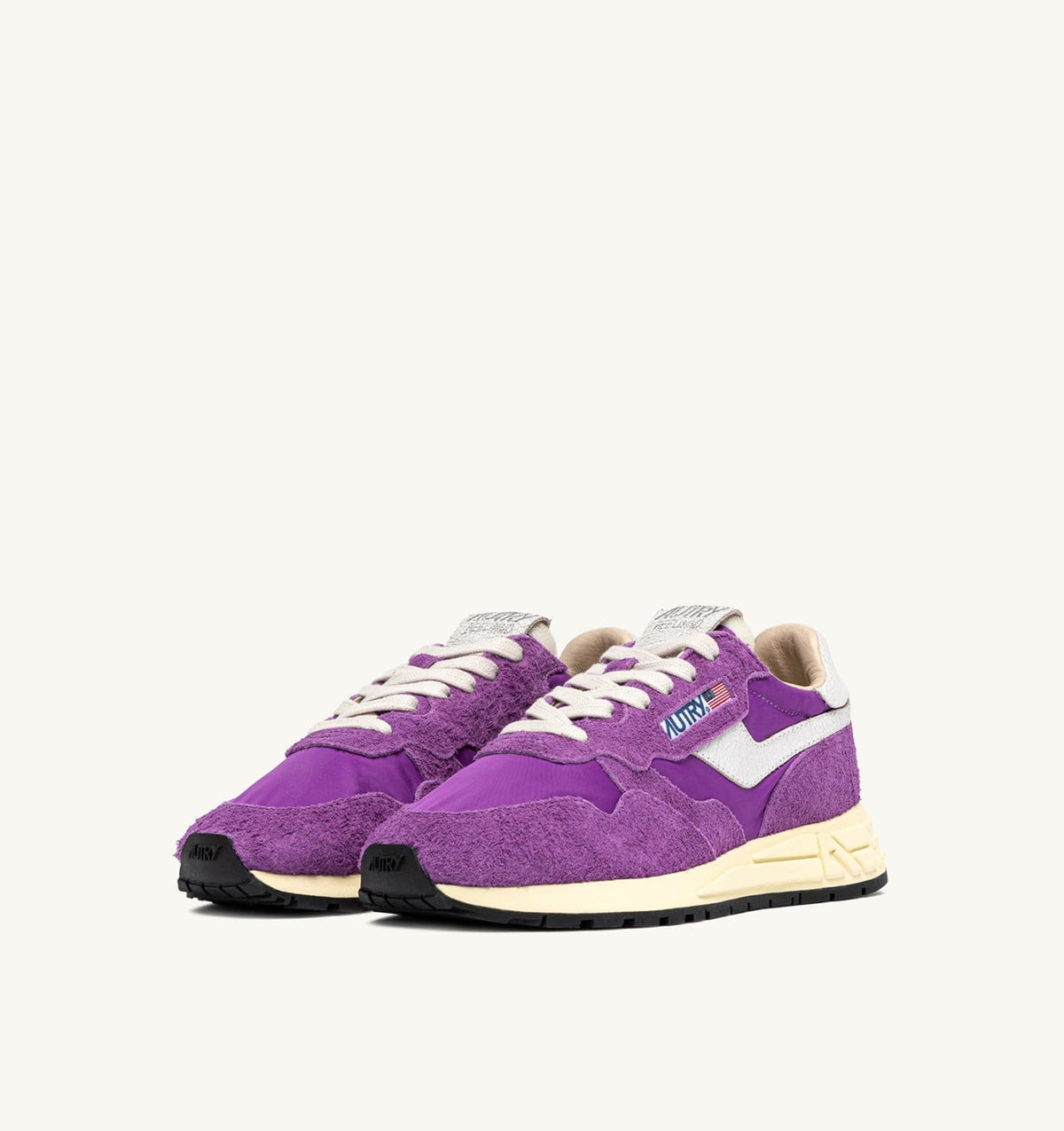 Woman REELWIND LOW SNEAKERS IN WHITE AND DEWBERRY NYLON AND SUEDE