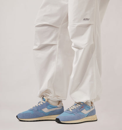Woman REELWIND LOW SNEAKERS IN WHITE AND FORGET ME NOT NYLON AND SUEDE