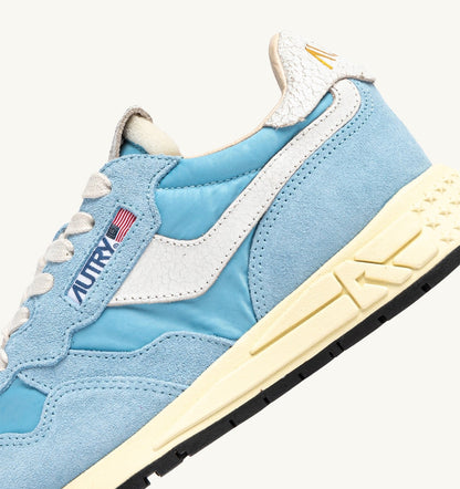 Woman REELWIND LOW SNEAKERS IN WHITE AND FORGET ME NOT NYLON AND SUEDE