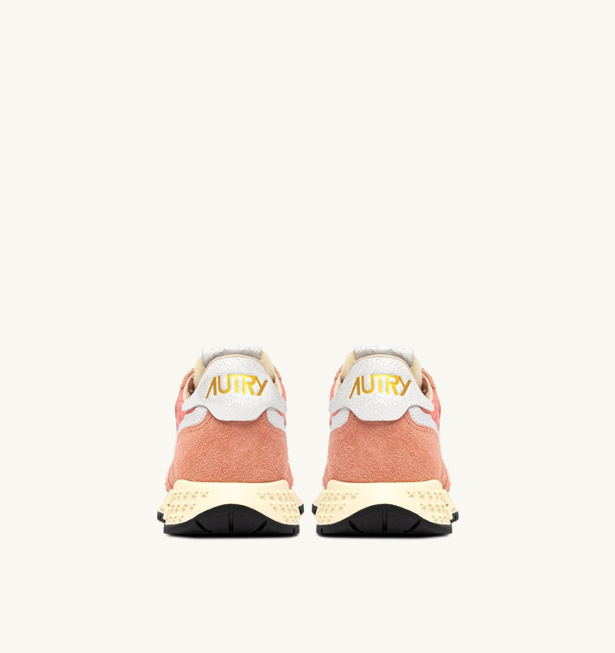 Woman REELWIND LOW SNEAKERS IN WHITE AND PEACH PINK NYLON AND SUEDE