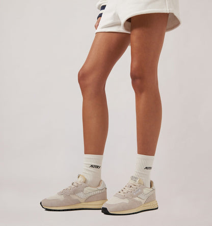 Woman REELWIND LOW SNEAKERS IN WHITE NYLON AND SUEDE