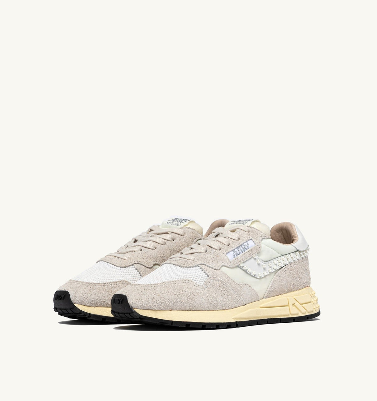 Woman REELWIND LOW SNEAKERS IN WHITE NYLON AND SUEDE