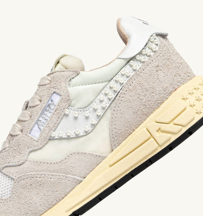 Woman REELWIND LOW SNEAKERS IN WHITE NYLON AND SUEDE