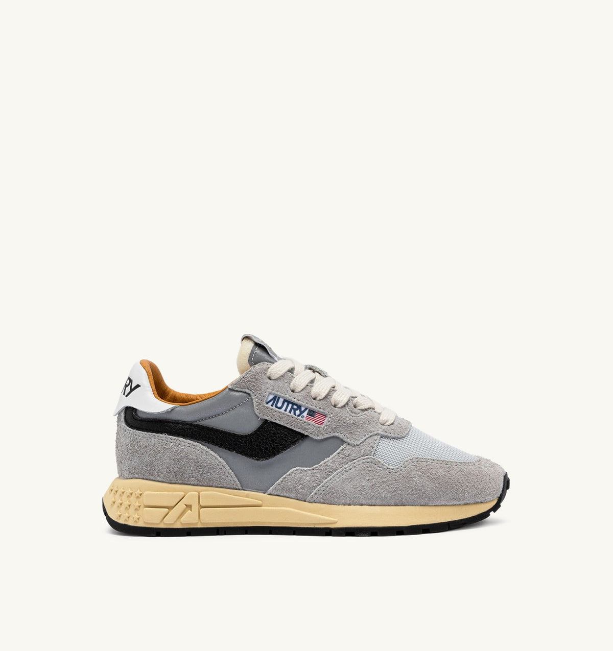 Woman REELWIND LOW SNEAKERS IN SAND SUEDE AND REFLECTIVE NYLON