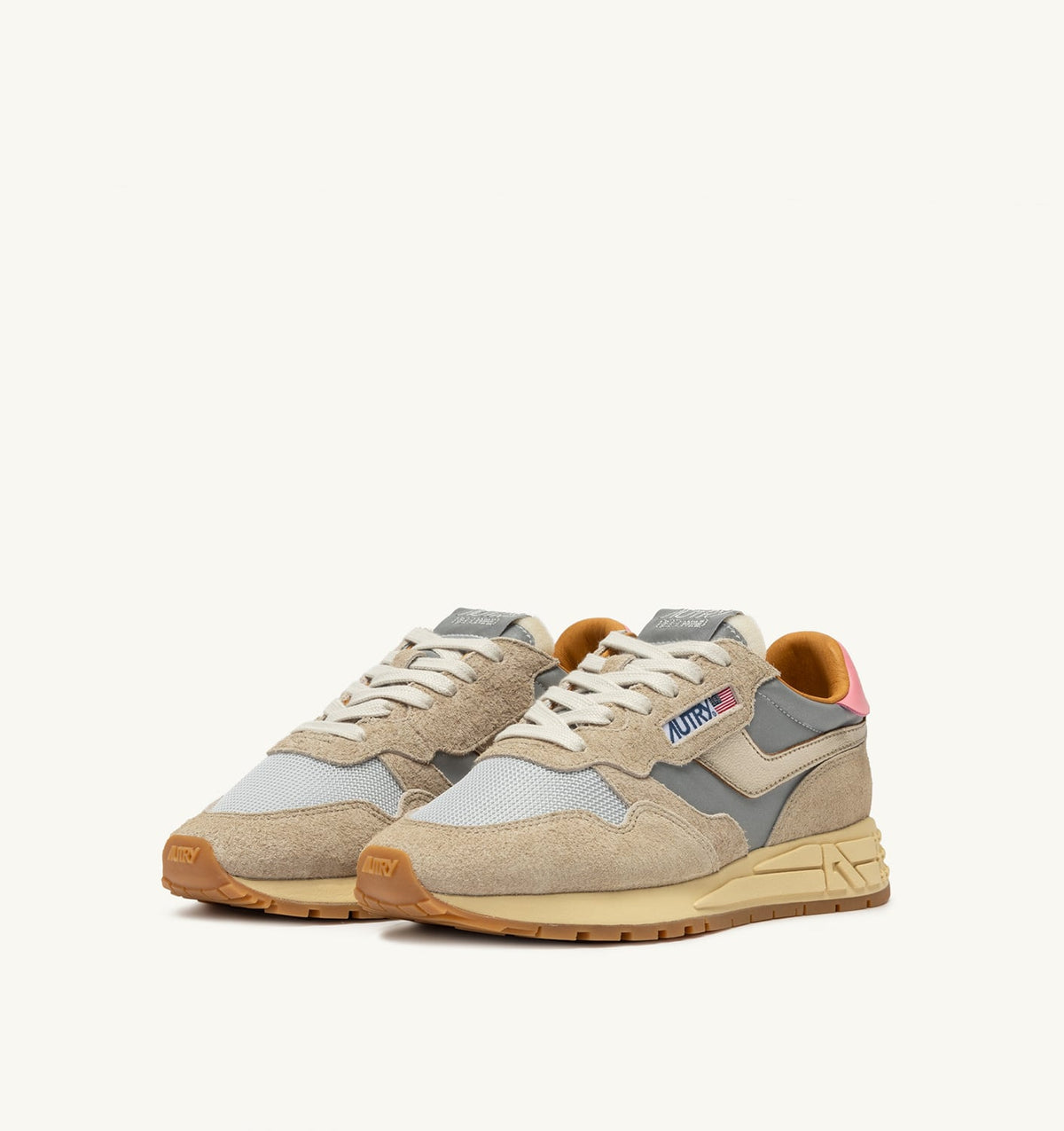Woman REELWIND LOW SNEAKERS IN REFLECTIVE NYLON AND SUEDE COLOR SILVER PLATINUM