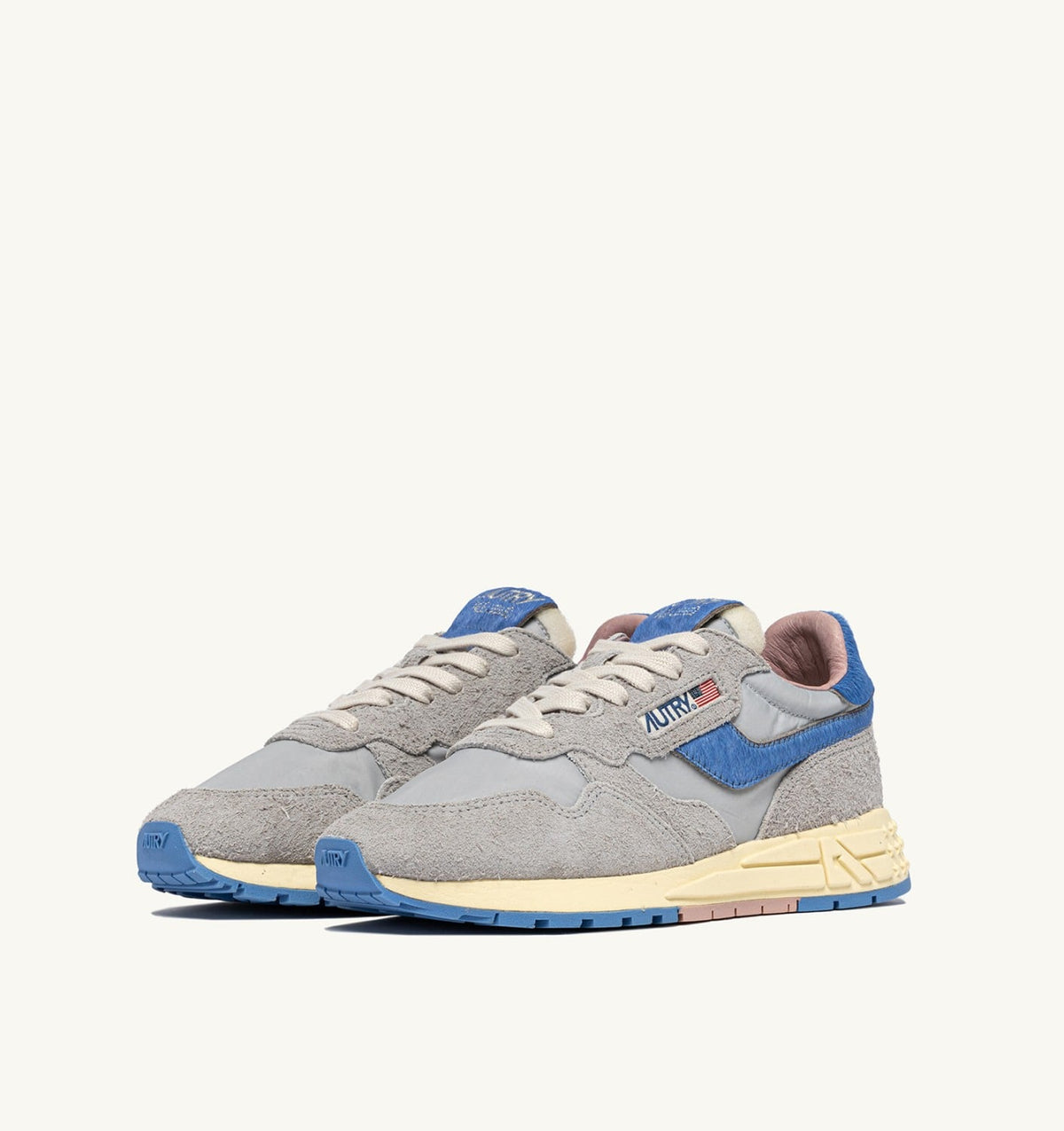 Woman REELWIND LOW SNEAKERS IN NYLON AND SUEDE COLOR VAPOR AND DELLA ROBBIA BLUE
