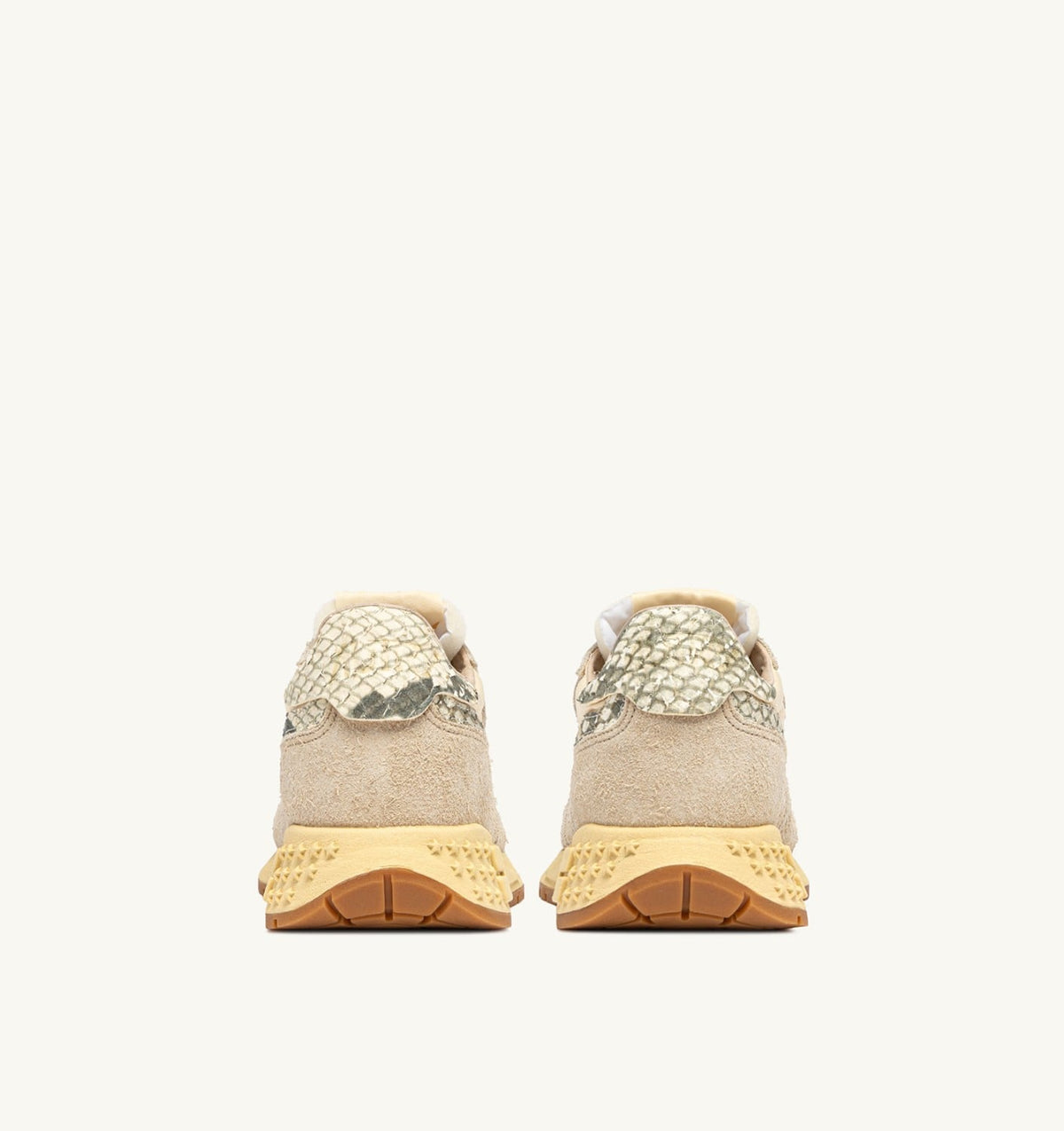 Woman REELWIND LOW SNEAKERS IN NYLON AND SUEDE COLOR ECRU AND ROCK