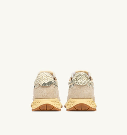 Woman REELWIND LOW SNEAKERS IN NYLON AND SUEDE COLOR ECRU AND ROCK