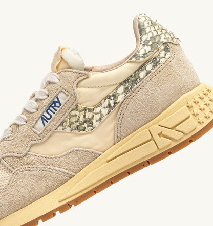 Woman REELWIND LOW SNEAKERS IN NYLON AND SUEDE COLOR ECRU AND ROCK