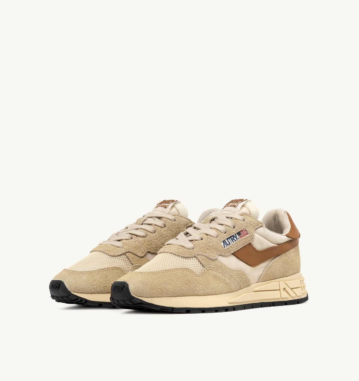Woman REELWIND LOW SNEAKERS IN ECRU AND CATHAY SPICE SUEDE AND NYLON