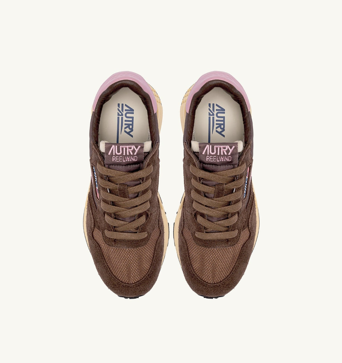 Woman REELWIND LOW SNEAKERS IN NYLON SUEDE AND LEATHER COLOR PLUGH AND ZEPHYR