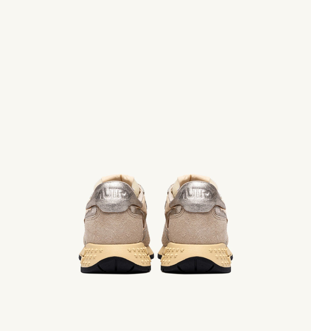Woman REELWIND LOW SNEAKERS IN NYLON SUEDE AND LEATHER COLOR ECRU AND PLATINUM