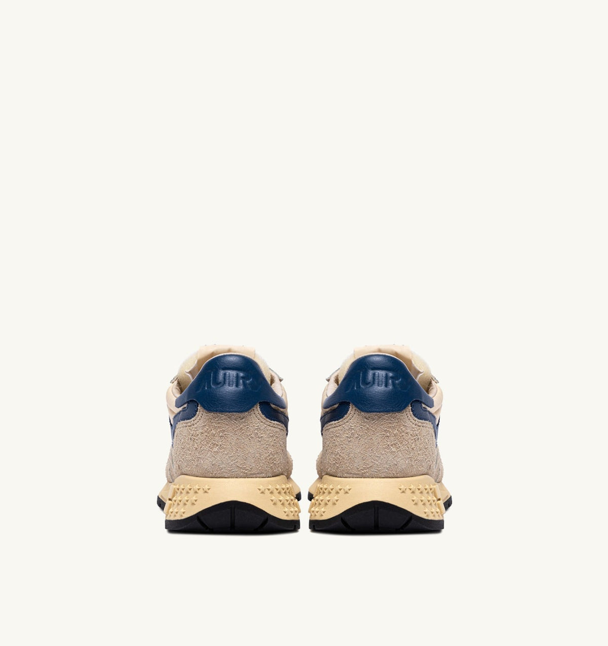 Woman REELWIND LOW SNEAKERS IN NYLON SUEDE AND LEATHER COLOR ECRU AND ENSIGN BLUE