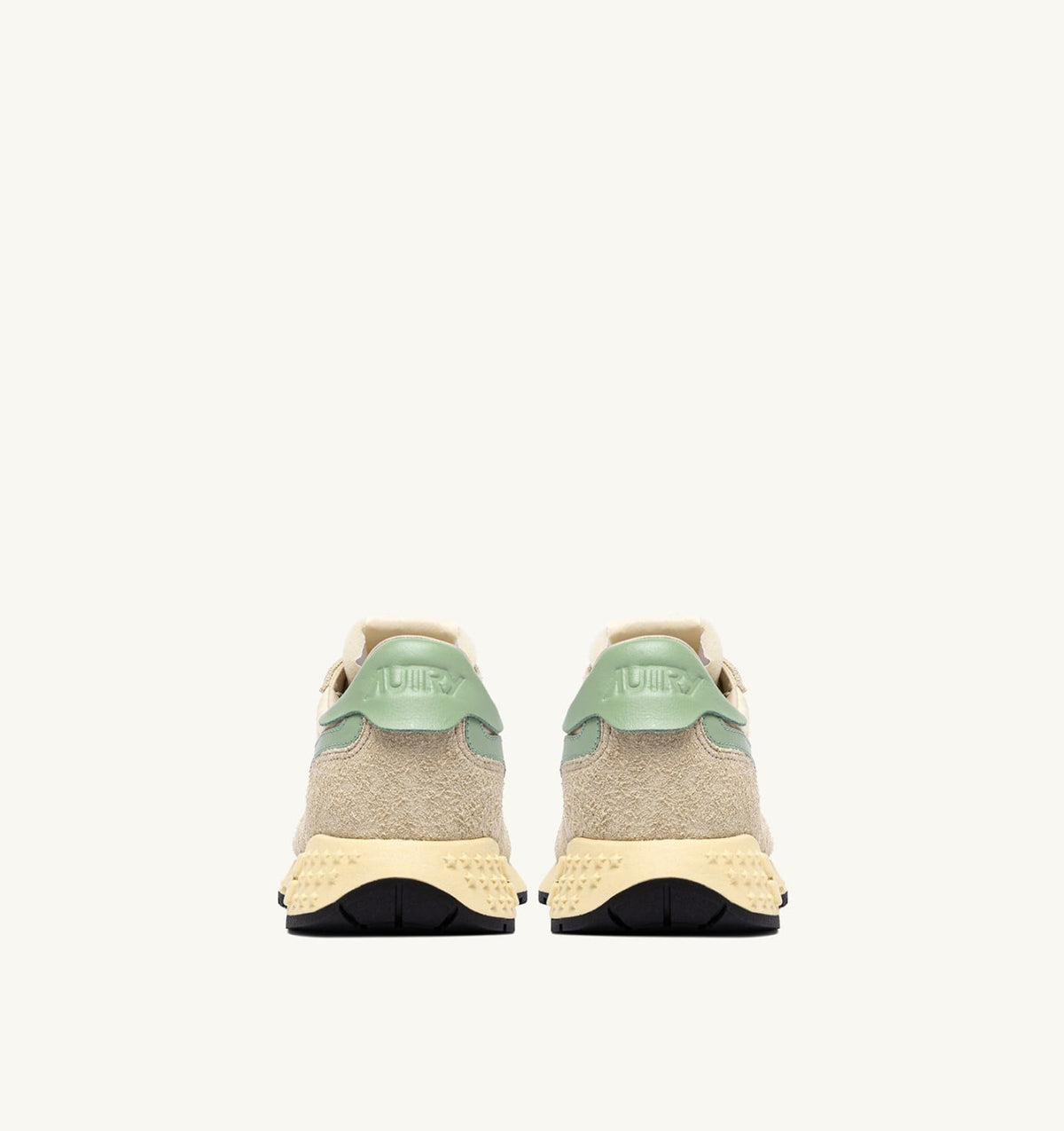 Woman REELWIND LOW SNEAKERS IN ECRU AND RESEDA NYLON AND SUEDE