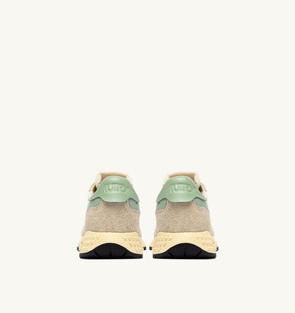 Woman REELWIND LOW SNEAKERS IN ECRU AND RESEDA NYLON AND SUEDE