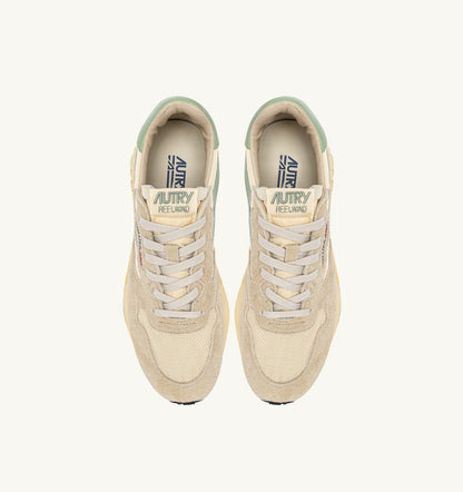 Woman REELWIND LOW SNEAKERS IN ECRU AND RESEDA NYLON AND SUEDE
