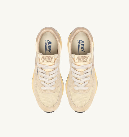 Woman REELWIND LOW SNEAKERS IN ECRU AND WHITE PEPPER NYLON AND SUEDE