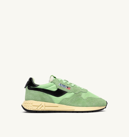 Woman REELWIND LOW SNEAKERS IN PISTACHIO AND BLACK NYLON AND SUEDE