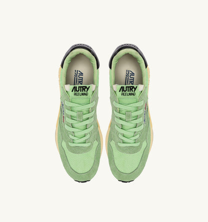 Woman REELWIND LOW SNEAKERS IN PISTACHIO AND BLACK NYLON AND SUEDE