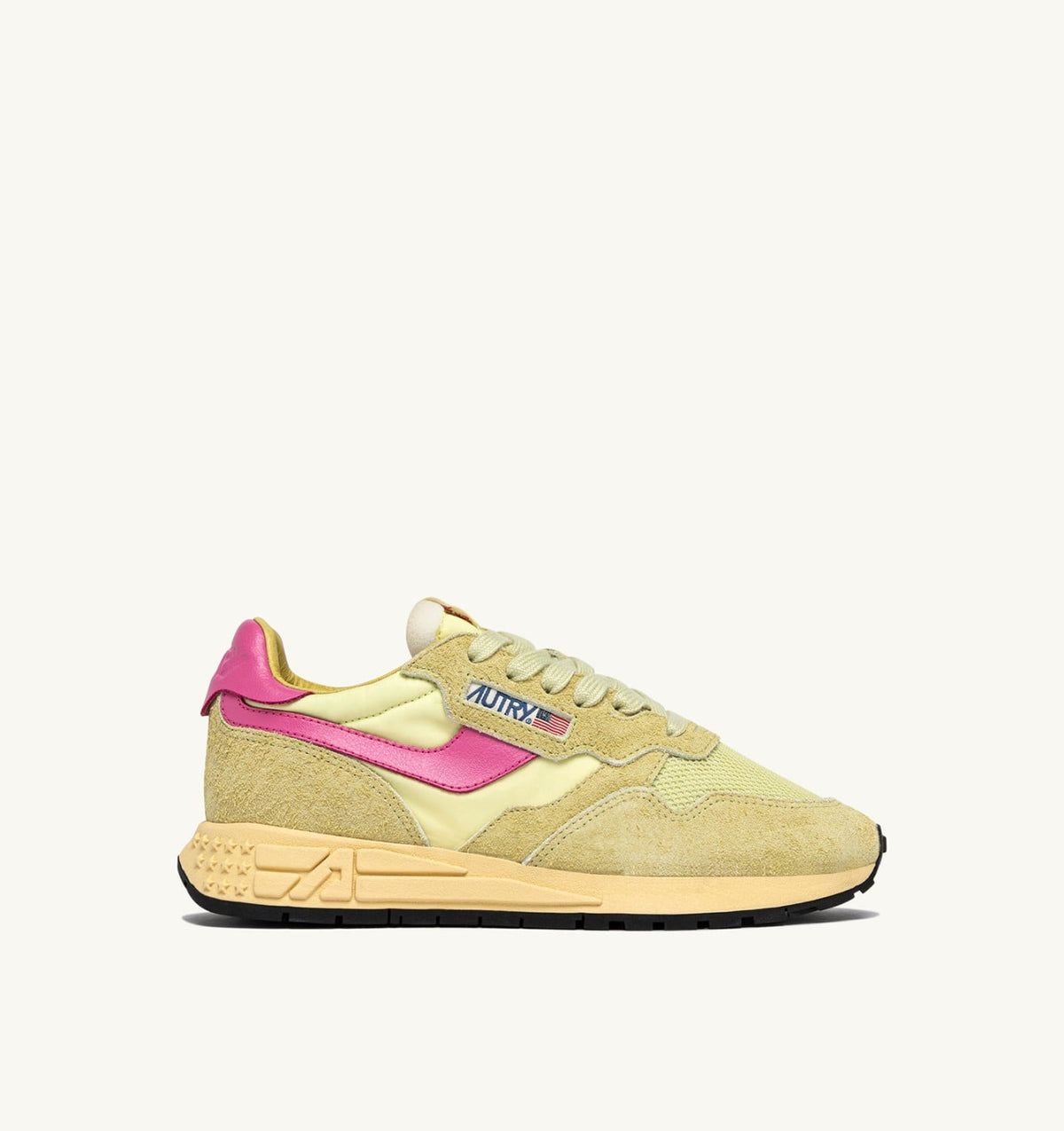 Woman REELWIND LOW SNEAKERS IN STRAW AND CHATEAU ROSE NYLON AND SUEDE