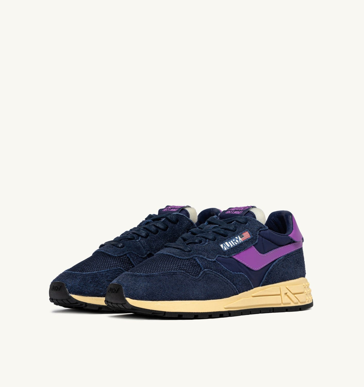 Woman REELWIND LOW SNEAKERS IN NAVY AND DEWBERRY NYLON AND SUEDE