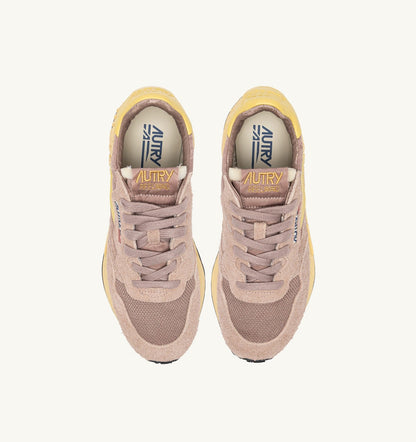 Woman REELWIND LOW SNEAKERS IN ROSE CANNEL AND RAFFIA NYLON AND SUEDE