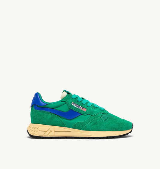 Woman REELWIND LOW SNEAKERS IN EMERALD AND DAZZLING BLUE NYLON AND SUEDE