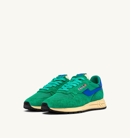Woman REELWIND LOW SNEAKERS IN EMERALD AND DAZZLING BLUE NYLON AND SUEDE