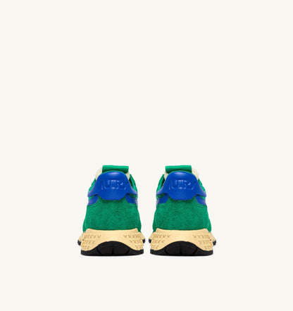 Woman REELWIND LOW SNEAKERS IN EMERALD AND DAZZLING BLUE NYLON AND SUEDE