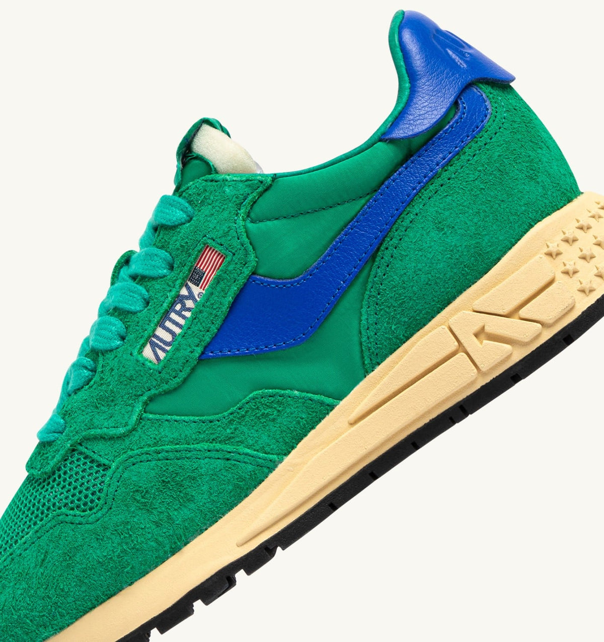 Woman REELWIND LOW SNEAKERS IN EMERALD AND DAZZLING BLUE NYLON AND SUEDE